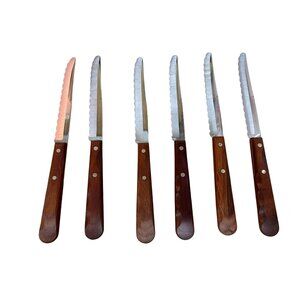 Vintage Sears Craftsman Steak Knives Vanadium Steel Made in USA Set of 6